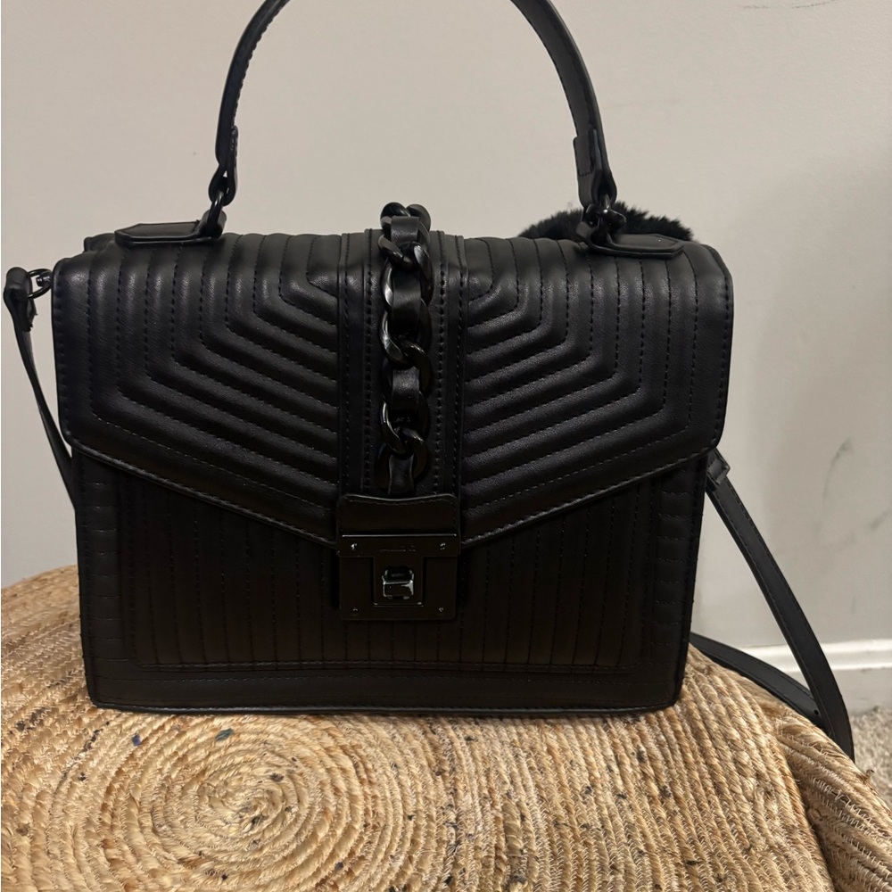 Aldo Black Quilted Satchel